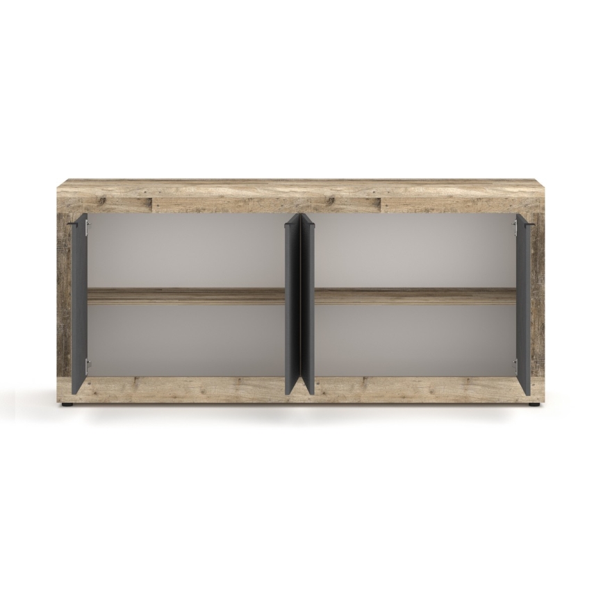 Ladekast RUNEA, lichtbruin/antraciet