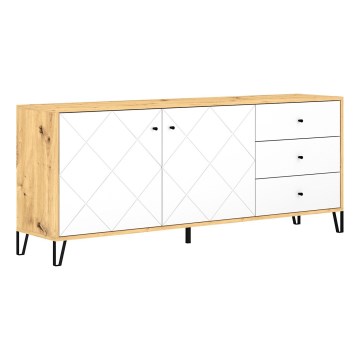 Ladekast SULA artisan eiken/wit