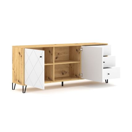 Ladekast SULA artisan eiken/wit