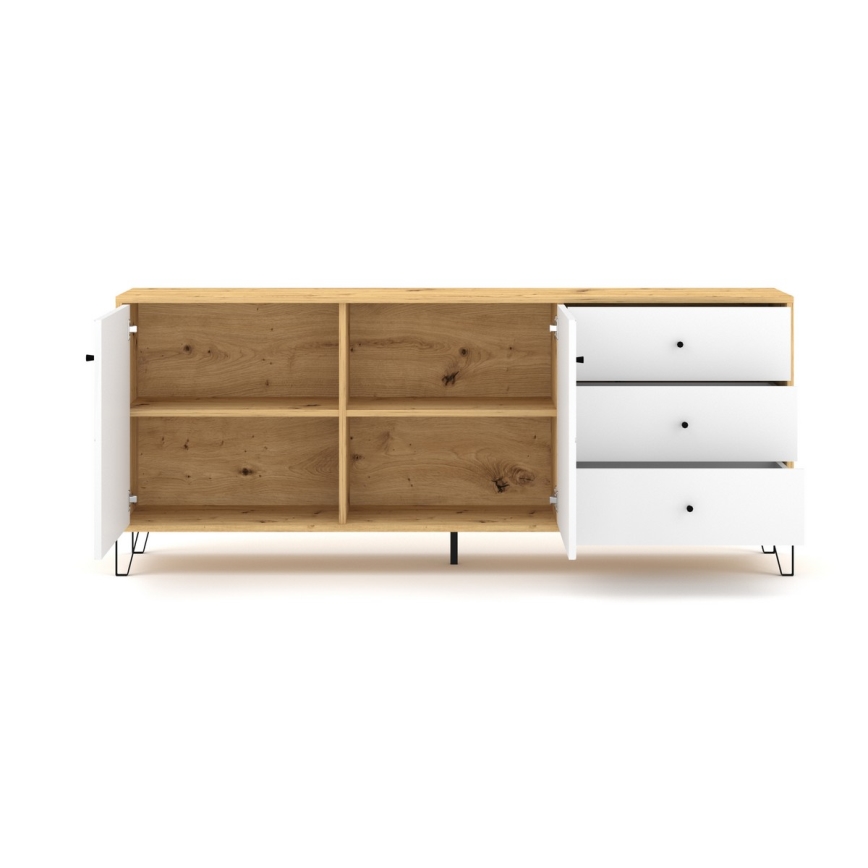 Ladekast SULA artisan eiken/wit