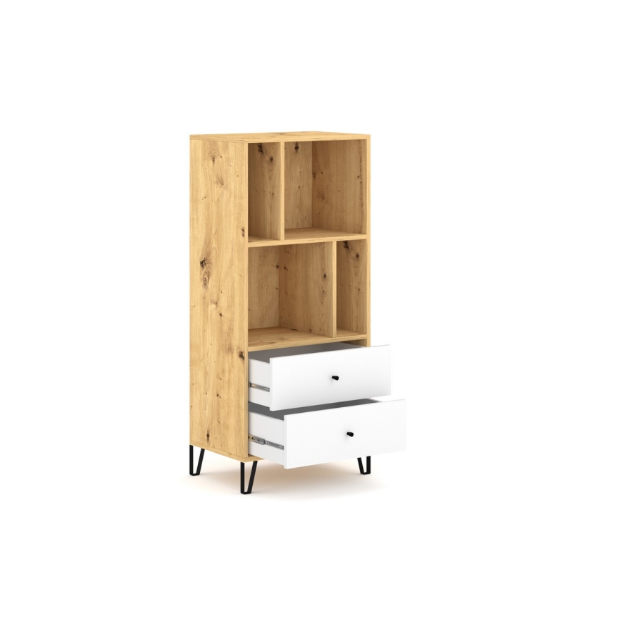 Ladekast SULA eiken artisan/wit