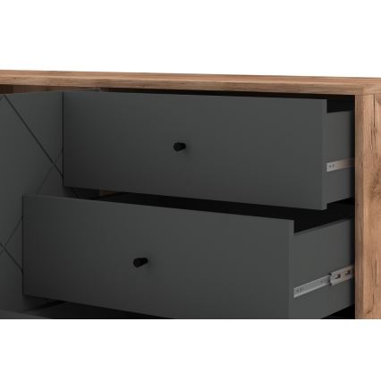 Ladekast SULA eiken craft/zwart