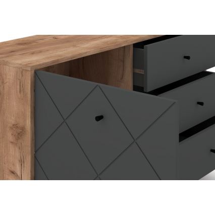 Ladekast SULA eiken craft/zwart