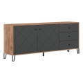 Ladekast SULA eiken craft/zwart
