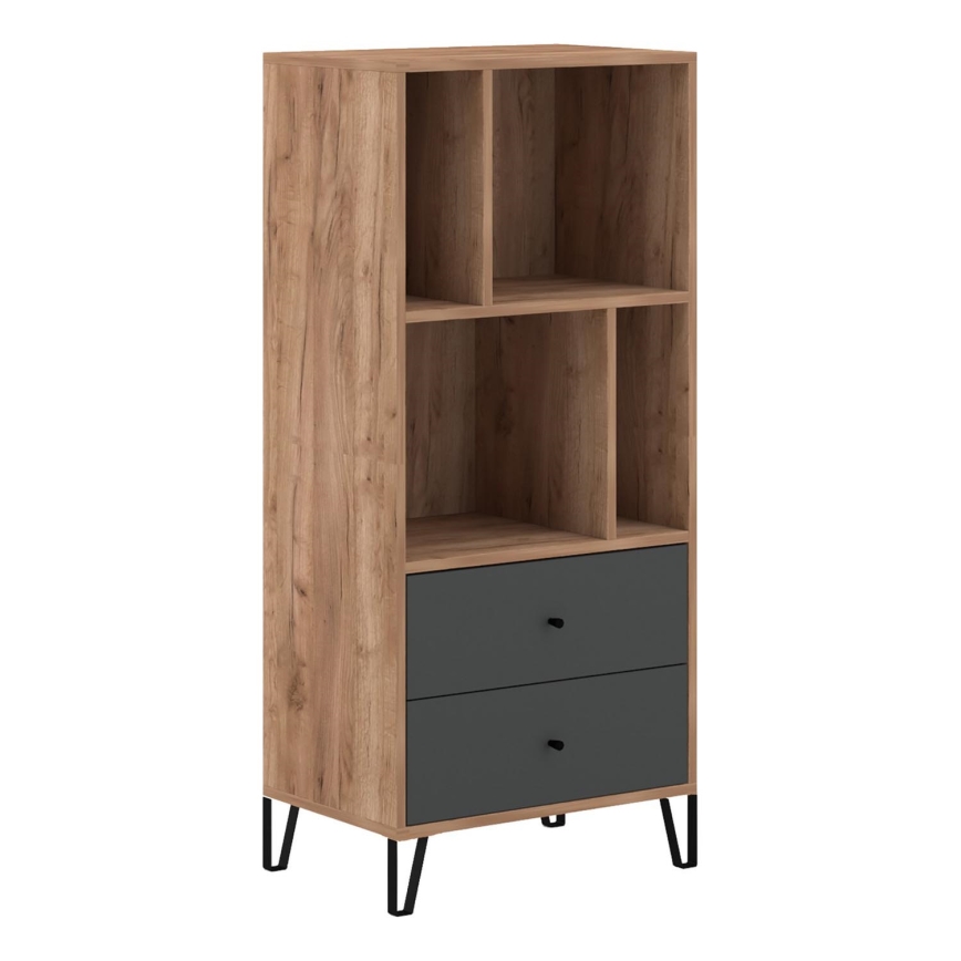 Ladekast SULA eiken craft/zwart
