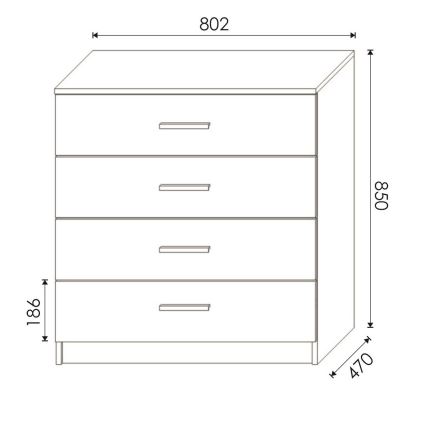Kast TIMON eiken craft/zwart