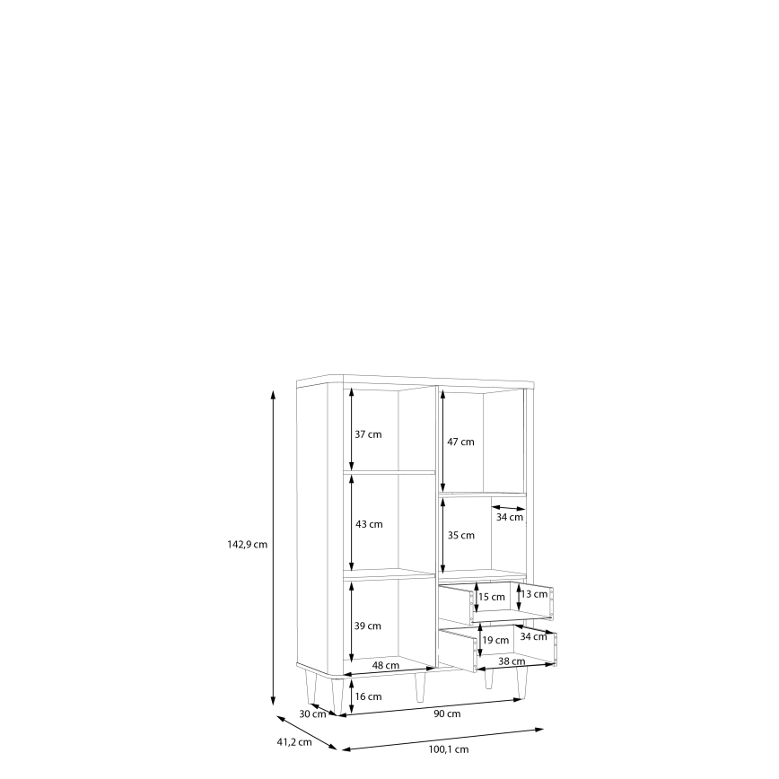 Ladekast VIRO bruin/beige