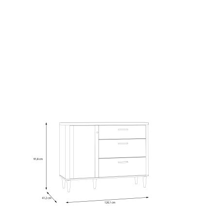 Ladekast VIRO met lades, bruin/beige