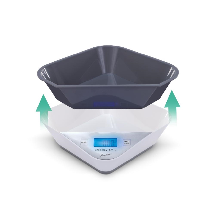 Lamart - Digitale keukenweegschaal 2xAAA wit/grijs