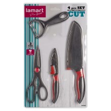 Lamart - Lot de cuisine 4 pcs - 2x couteau, éplucheur et ciseaux