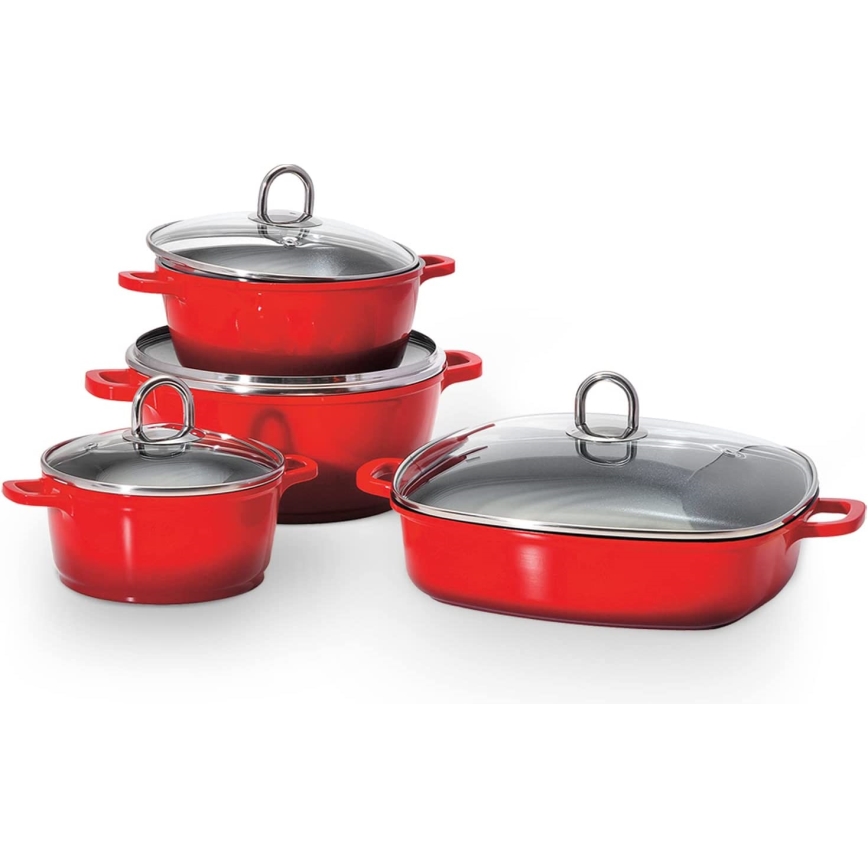 Lamart - Set de cuisine 8 pièces rouge