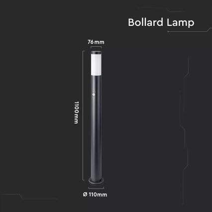 Lamp met Sensor voor Buiten 1xE27/60W/230V IP44 110cm zwart