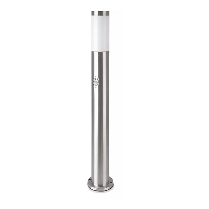 Lamp met Sensor voor Buiten 1xE27/60W/230V IP44 80cm mat chroom