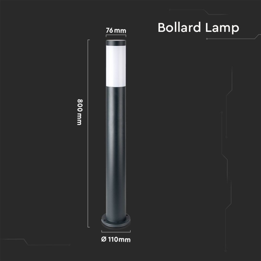 Lamp voor Buiten 1xE27/60W/230V IP44 80cm antraciet