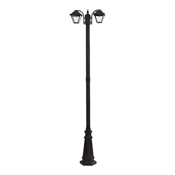 Lamp voor Buiten 2xE27/60W/230V 232 cm IP44 zwart