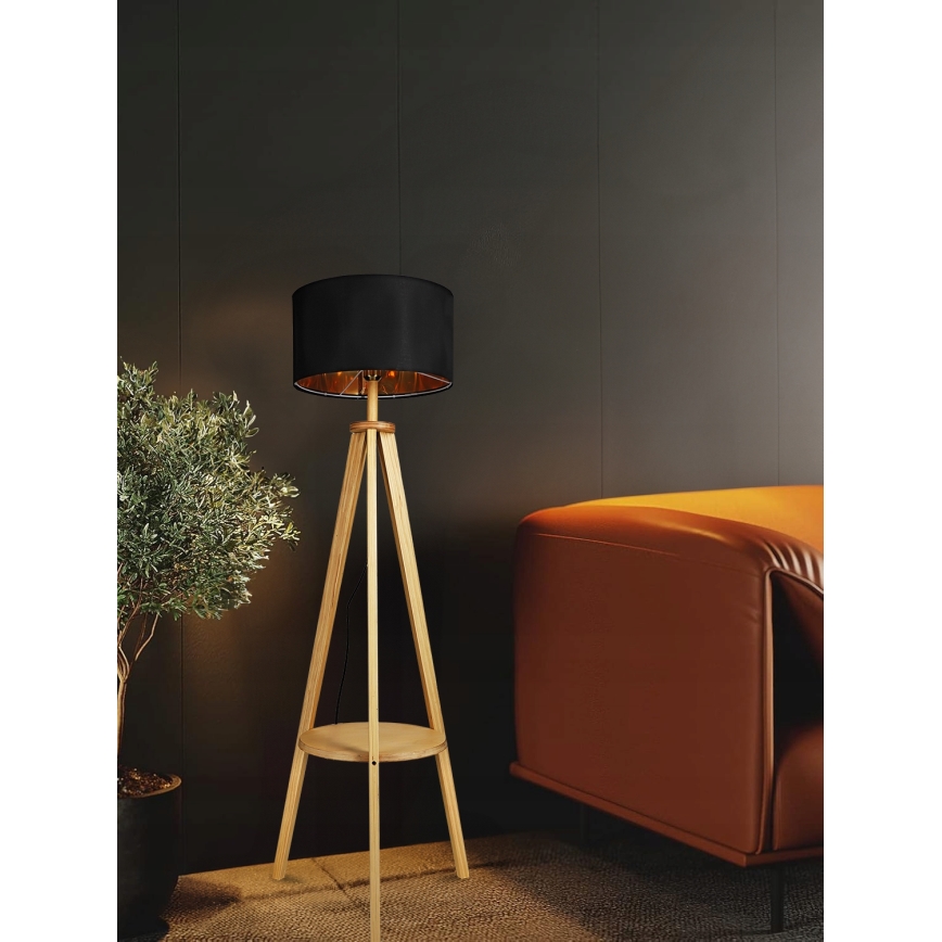 Lampadaire 1 douille E27 / 40 W / 230 V, noir