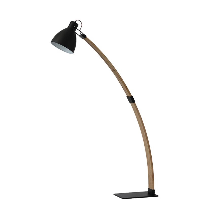 Lampadaire 1xE27/60W/230V frêne/noir