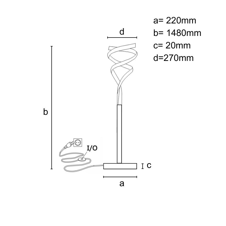 Lampadaire à intensité variable LED/50W/230V 3000-6500K gris + Télécommande