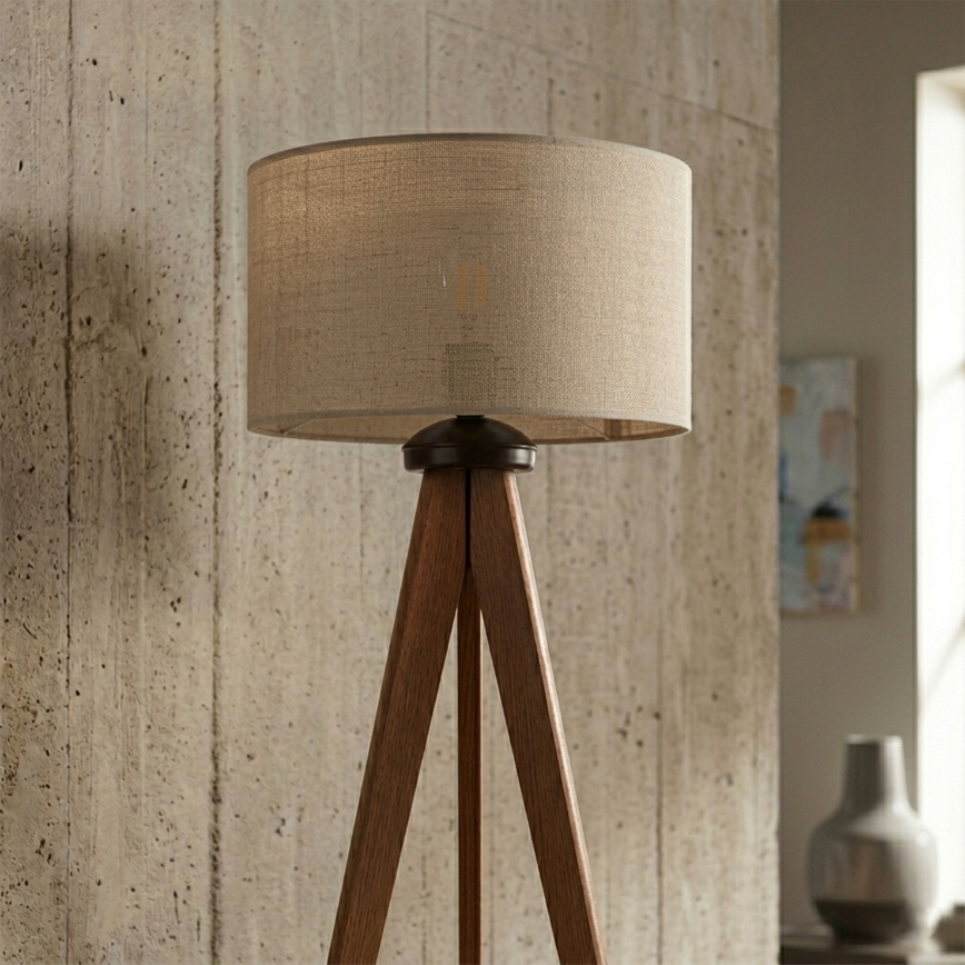 Lampadaire AIDA 1xE27/15W/230V chêne/raphia