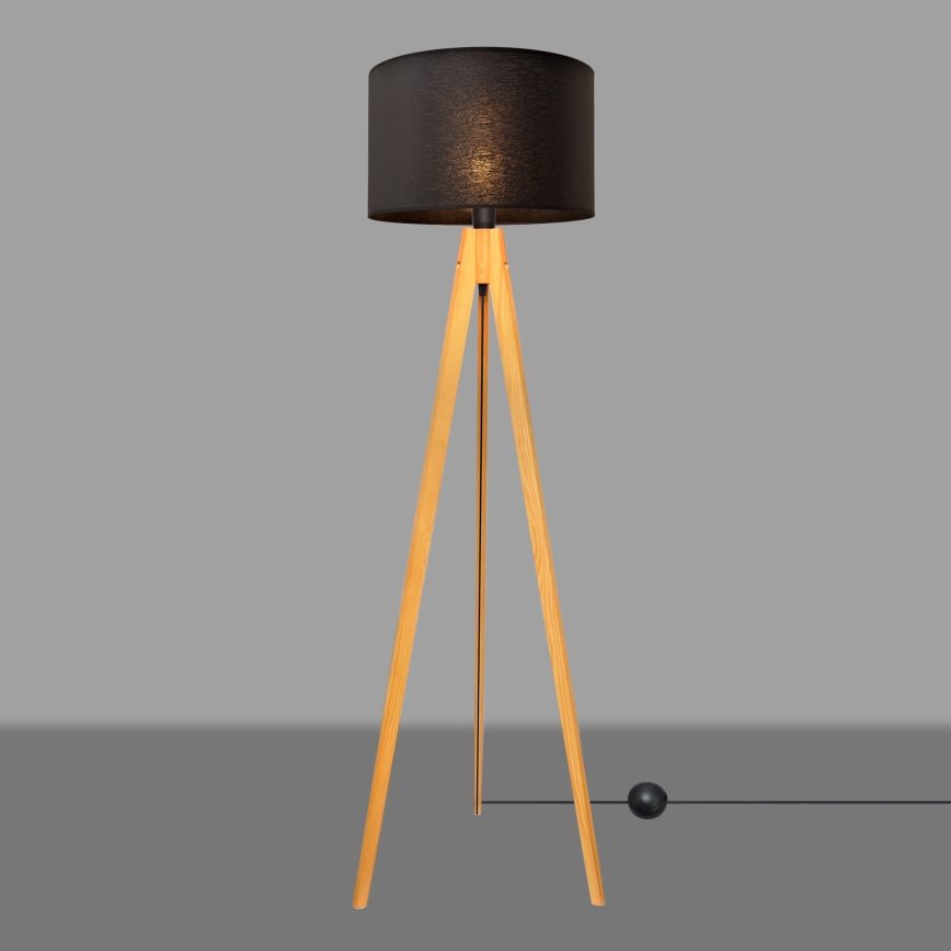 Lampadaire ALBA 1xE27/15W/230V noir/chêne