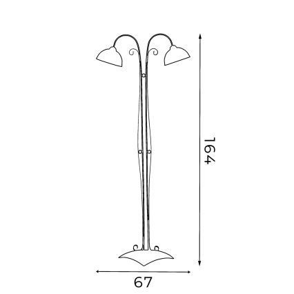 Lampadaire ANTICA 2xE27/60W/230V