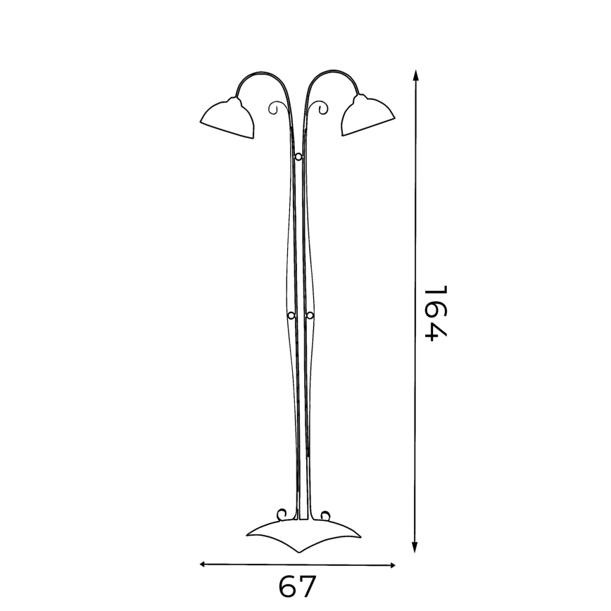 Lampadaire ANTICA 2xE27/60W/230V