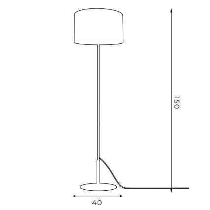 Lampadaire ARDEN 1xE27/60W/230V blanc/doré