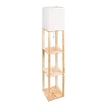 Lampadaire avec étagères 1xE27/60W/230V blanc/marron