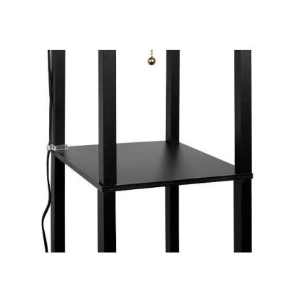 Lampadaire avec étagères 1xE27/60W/230V noir/blanc
