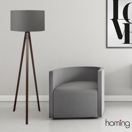 Lampadaire AYD 1xE27/40W/230V marron/gris