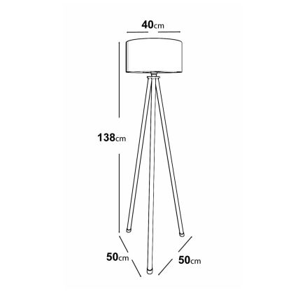 Lampadaire AYD 1xE27/40W/230V noir/blanc