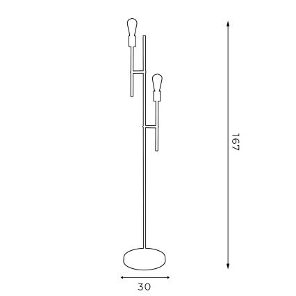 Lampadaire CARTAGO 2xE27/60W/230V noir