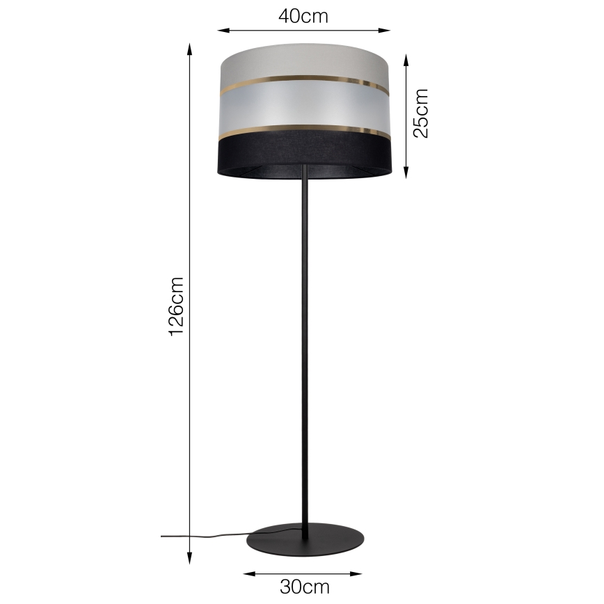 Lampadaire CORAL 1xE27/60W/230V noir/gris