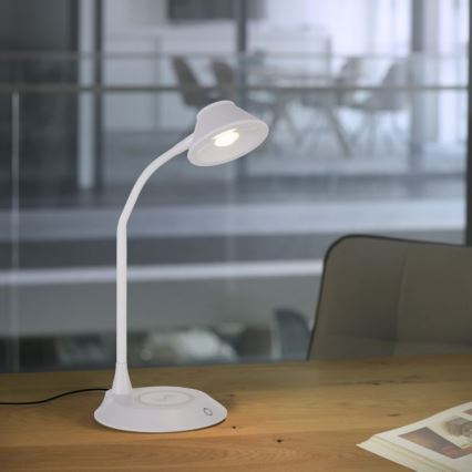 Lampe de table tactile réglable JUST LIGHT 14414-16 LED PUCKI 4,5W 230V blanche à chargement sans fil