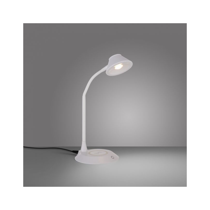Lampe de table tactile réglable JUST LIGHT 14414-16 LED PUCKI 4,5W 230V blanche à chargement sans fil