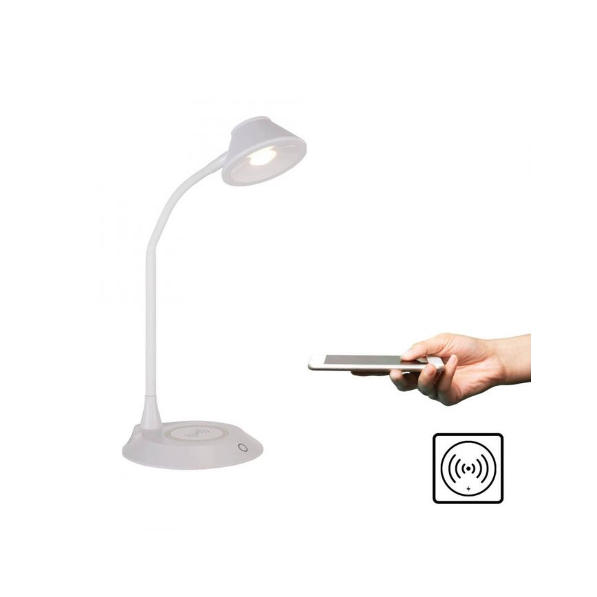 Lampe de table tactile réglable JUST LIGHT 14414-16 LED PUCKI 4,5W 230V blanche à chargement sans fil