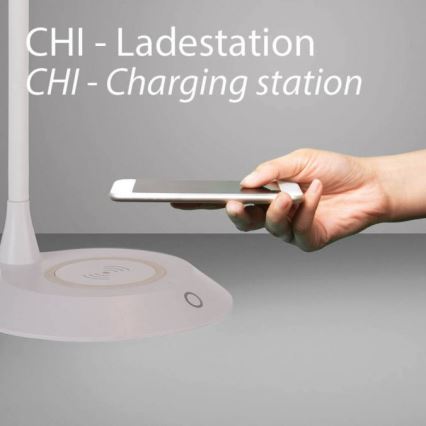 Lampe de table tactile réglable JUST LIGHT 14414-16 LED PUCKI 4,5W 230V blanche à chargement sans fil