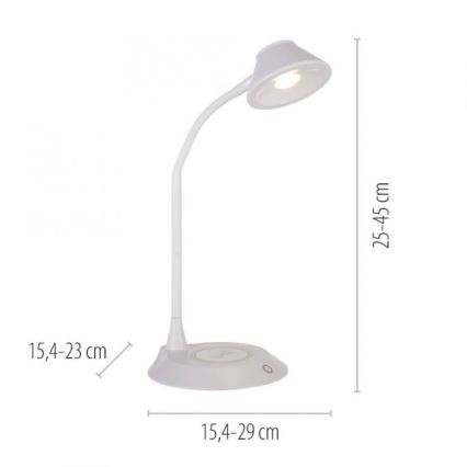 Lampe de table tactile réglable JUST LIGHT 14414-16 LED PUCKI 4,5W 230V blanche à chargement sans fil