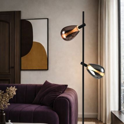 Lampadaire DENSO 2xG9/5W/230V chrome noir/cuivré