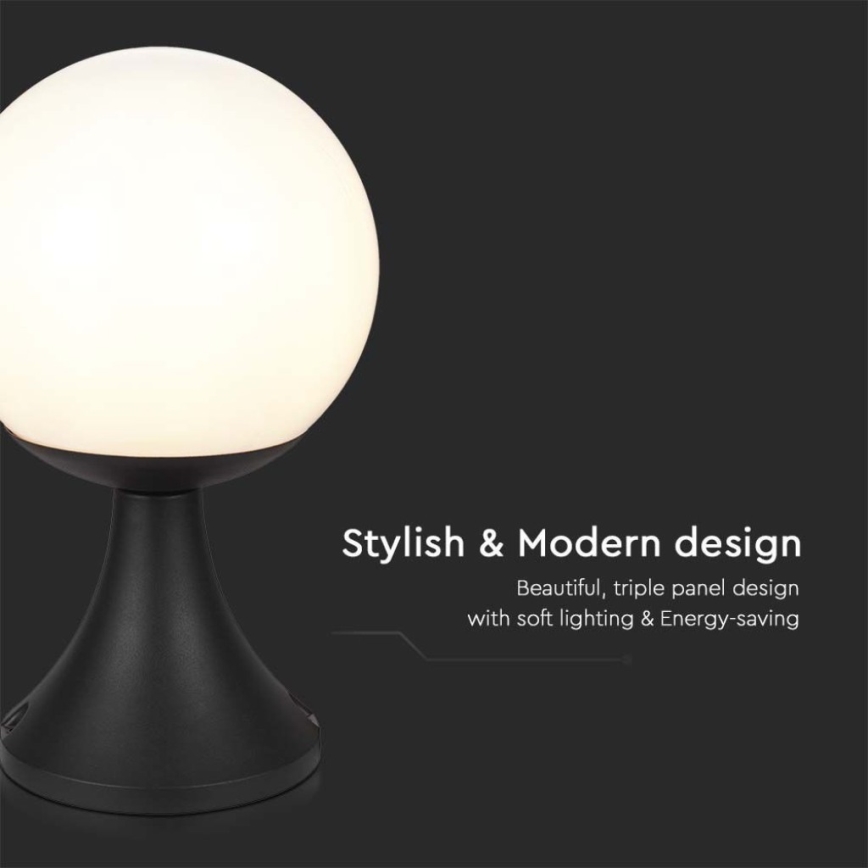 Lampadaire d'extérieur 1xE27/60W/230V IP44 33 cm noir
