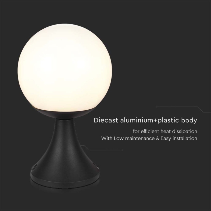 Lampadaire d'extérieur 1xE27/60W/230V IP44 33 cm noir