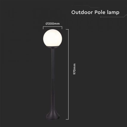 Lampadaire d'extérieur 1xE27/60W/230V IP44 97 cm noir