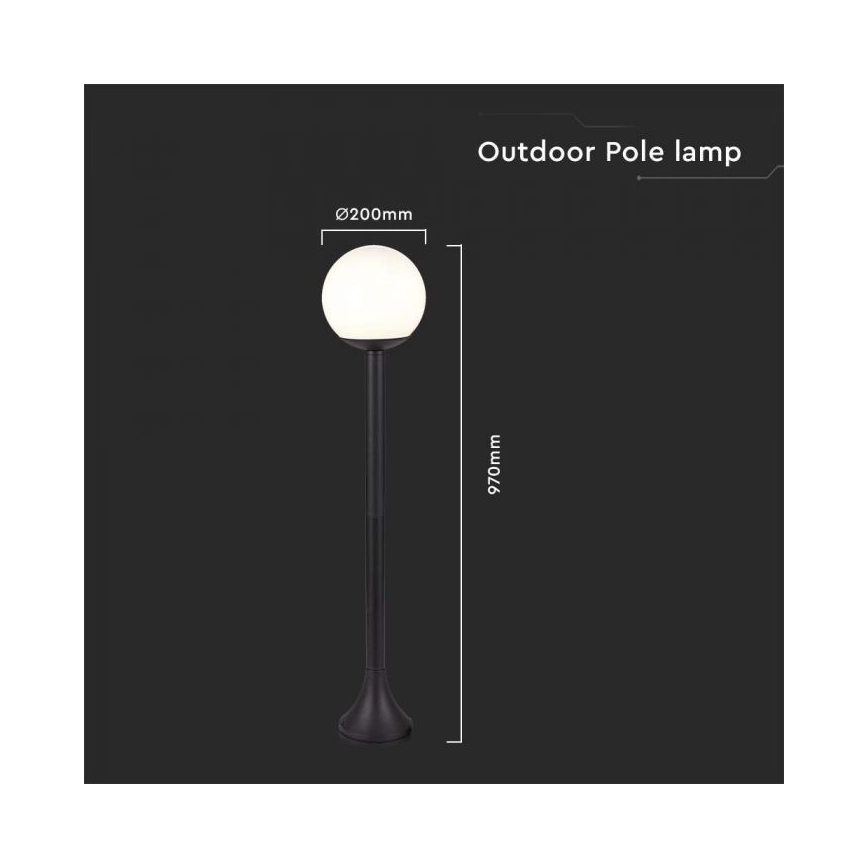 Lampadaire d'extérieur 1xE27/60W/230V IP44 97 cm noir