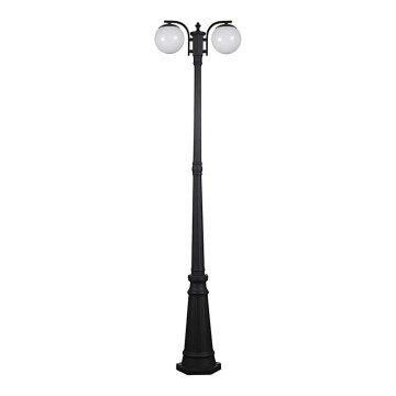 Lampadaire d'extérieur 2xE27/60W/230V IP44 199 cm noir