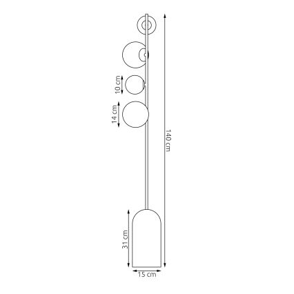 Lampadaire ETNO 4xG9/8W/230V beige