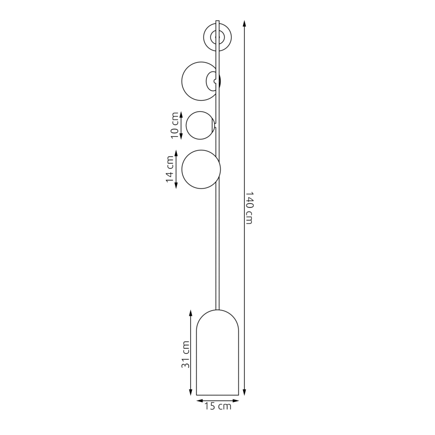 Lampadaire ETNO 4xG9/8W/230V blanc