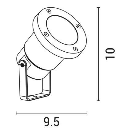 Lampadaire extérieur 1xGU10/5W/230V IP65 gris