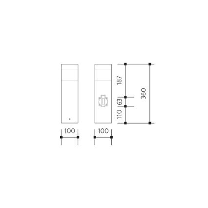 Lampadaire extérieur avec détecteur et prise GARD 1xE14/60W/230V IP44