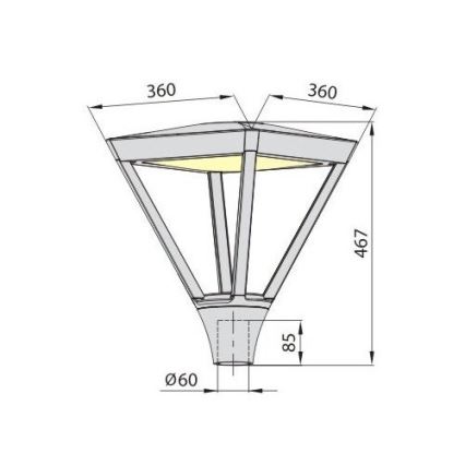 Lampadaire extérieur ELGO LED/45W/230V 4000K