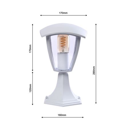 Lampadaire extérieur FOX 1xE27/40W/230V IP44 blanc